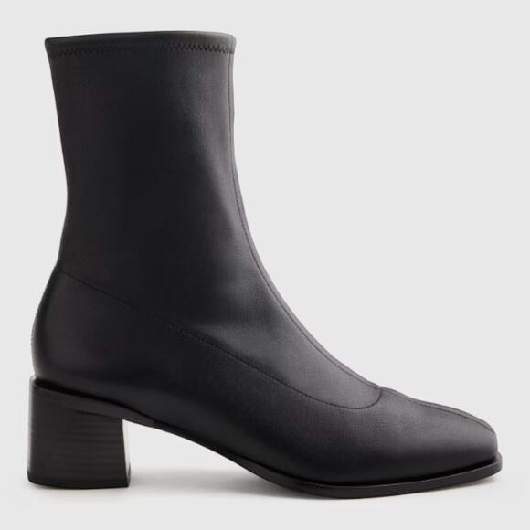 New! Quince Stretch Sock Boot Italian Leather Black Wm 's Size 8  MSRP $164 #5 - Picture 10 of 16